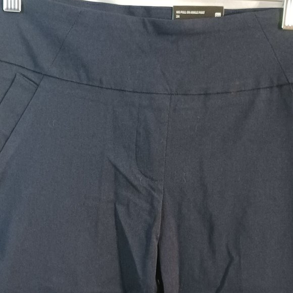 NWT Womens Massini Pull on Ankle Pant Navy Blue Size Small Skinny Midrise - Picture 3 of 15